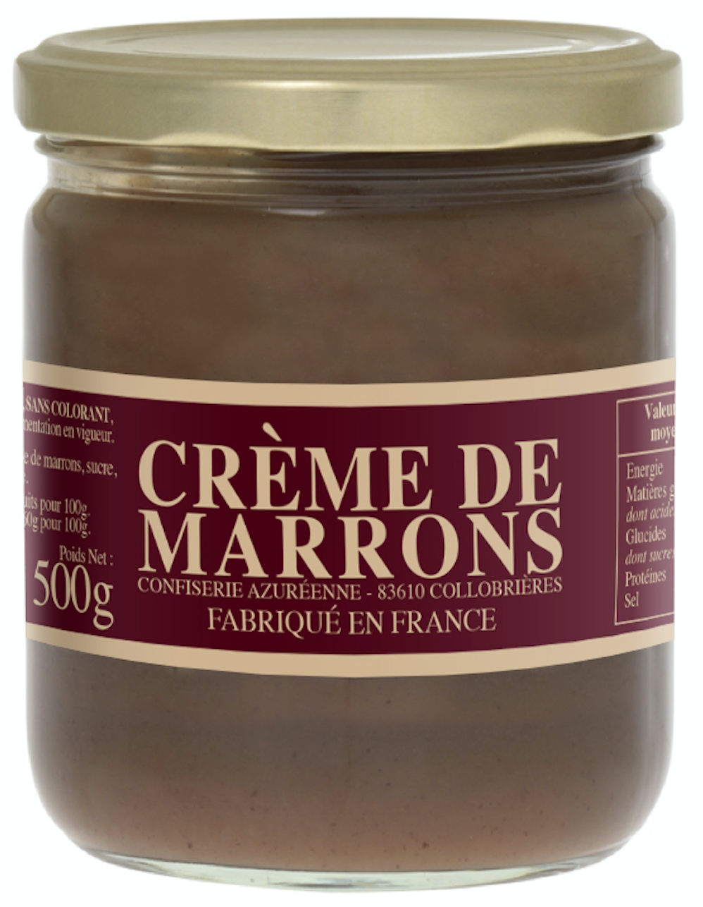 Crème de marrons 500g - Confiserie Azuréenne